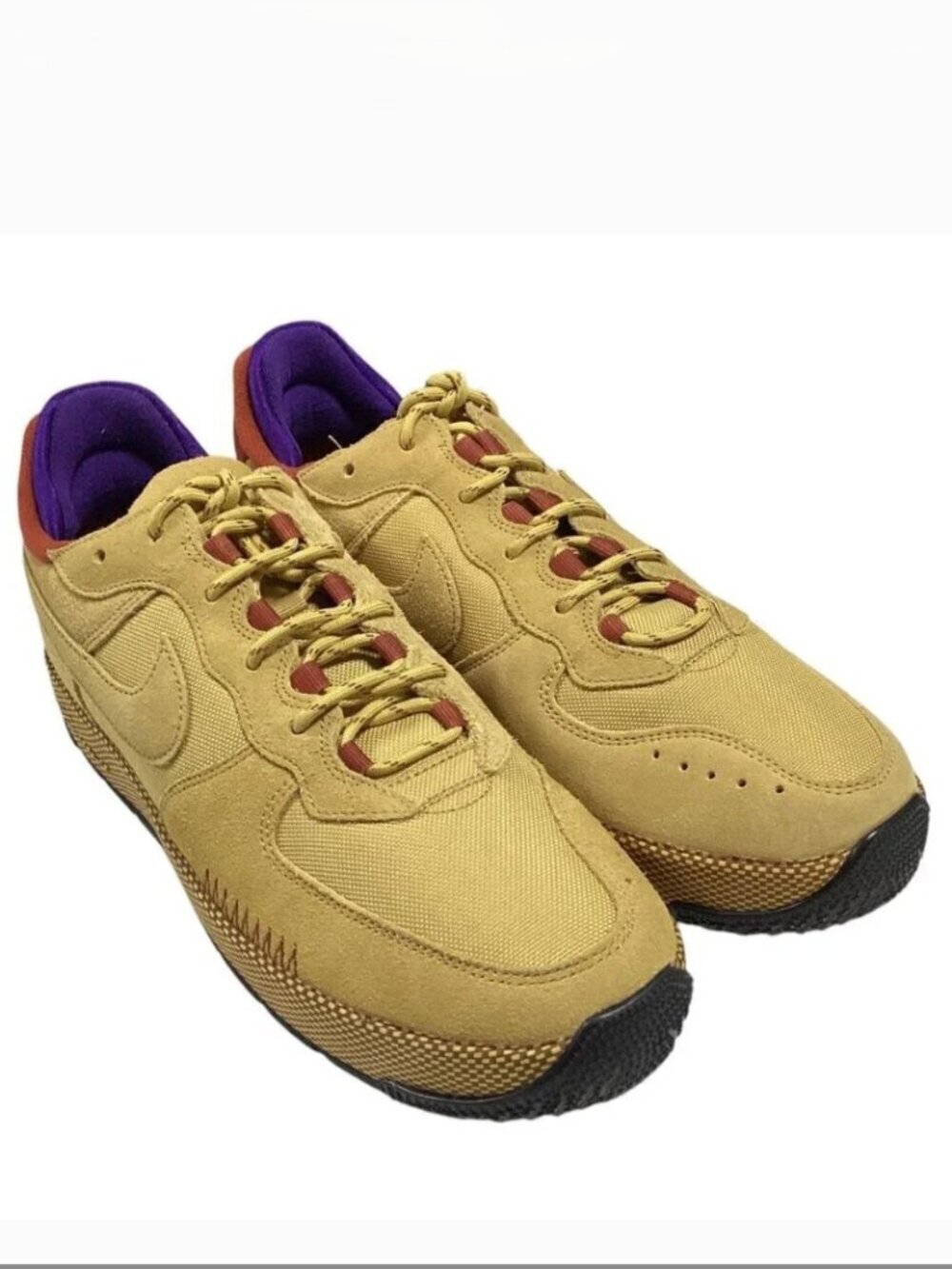 Nike Sneakers Womens 11.5 Wheat Gold Air Force 1 Wild Suede Shoes NEW
